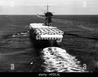 Vue arrière de l'USS Lexington (CV-2) c1939 Banque D'Images