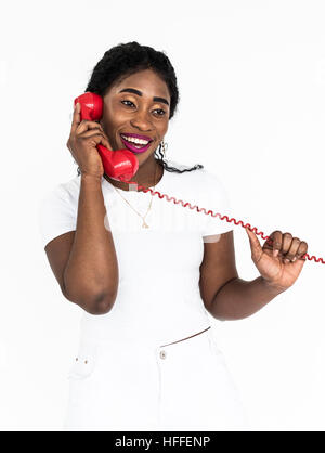 Origine africaine femme appelant Phone Concept Banque D'Images