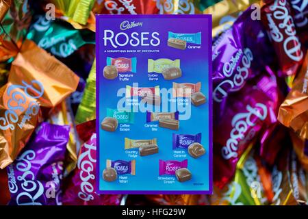 Les Chocolats Cadbury Roses Banque D'Images