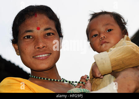 Majuli : villageois - île de Majuli, dans l'Assam, Inde Banque D'Images