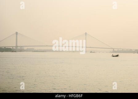 Kolkata (Calcutta, Kalkutta) : Pont Vidyasagar Setu sur la rivière Hooghly, Bengale occidental, Inde, Westbengalen Banque D'Images