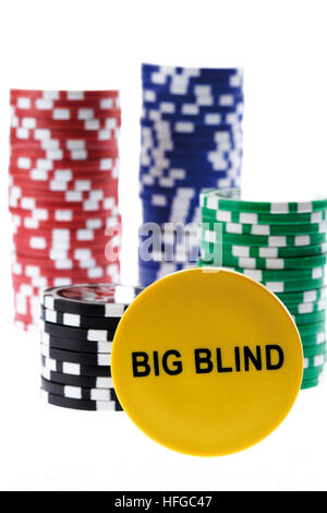 Des jetons de poker, big blind chip Banque D'Images