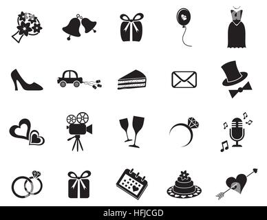 Icônes de mariage Illustration de Vecteur