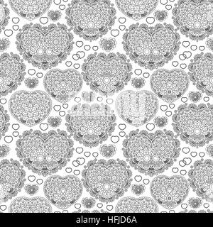 Illustration Vecteur de modèles sans couture avec des coeurs, des fleurs et autres éléments Illustration de Vecteur