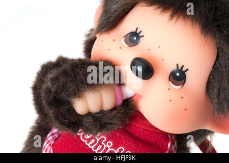 Monchhichi モンチッチ peluche singe par Japonais Sekiguchi Corporation a été publié la première fois en 1974 Banque D'Images