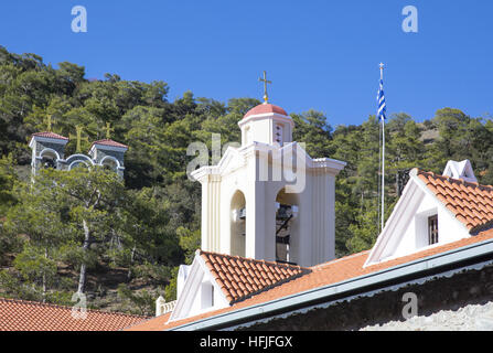 La Grèce, Chypre, le monastère de Kykkos clocher vu de la cour intérieure Banque D'Images