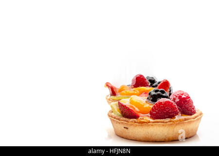 Sur un plateau de fruit tart Banque D'Images