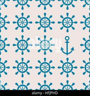 Motif nautique transparente faite de bleu helms et anchor Illustration de Vecteur