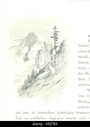 Une image de 'in luftigen Höhen', détaillant la Jungfrau et l'Oberland bernois, avec des illustrations mettant en valeur le paysage alpin et la grandeur des montagnes suisses. Le texte a été publié par le club alpin allemand et autrichien, soulignant la beauté naturelle de la région et son importance pour les alpinistes. Banque D'Images