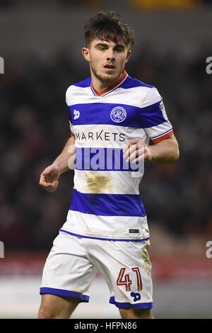 Queens Park Rangers' Ryan Manning au cours de la Sky Bet Championship match à Molineux, Wolverhampton. Banque D'Images