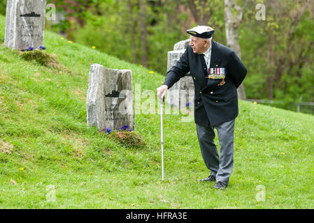 La bataille de l'Atlantique situé à Memorial au NCSM (Navire canadien de Sa Majesté) Prevost à London en Ontario, au Canada. Banque D'Images