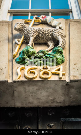 Le Saint Agneau et drapeau, Temple moyen, Inns of court, Londres, Angleterre, ROYAUME-UNI, Banque D'Images