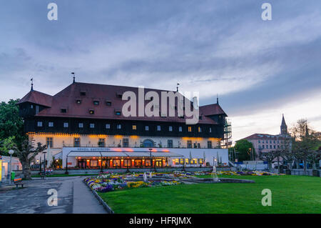 Constance, Constance : bâtiment du Conseil, au coucher du soleil, Bodensee, le lac de Constance, Bade-Wurtemberg, Allemagne Banque D'Images