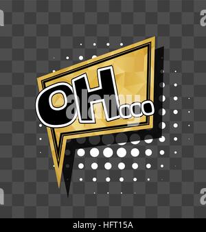 Oh lettrage sparkle Gold texte comique Illustration de Vecteur