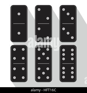 Icône Domino illustration de six pièces noires. Pour utiliser le design, la décoration, l'impression, smart phone, site web, etc. Illustration de Vecteur