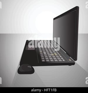 Ordinateur portable avec une illustration à côté de fond isolé. Pour utiliser le design, la décoration, l'impression, smart phone, site web, etc. Illustration de Vecteur