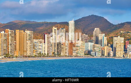 Skyline de Benidorm, Espagne Banque D'Images