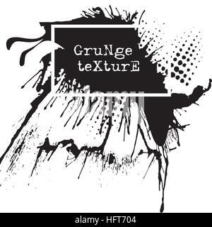 La texture de la peinture anti-éclaboussures. Grunge fond. Blot noir d'encre. Place pour le texte. Effet grunge moignon. Vector illustration. Illustration de Vecteur