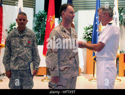 070810-N-0116G-016 Pensacola, Floride (16 août 2000 10, 2007) - Capitaine Kevin R. Hooley, commandant pour le Centre d'information Dominance (CID) Corry, présente l'Étoile de bronze pour technicien Cryptologic (Collection) 1re classe Brian D. Sims, alors que Chef de cryptologie du technicien (technique) Terry L. Thomas se distingue par. Sims et Thomas ont tous deux reçu la médaille de bronze pour leur service à l'appui de la guerre mondiale contre le terrorisme. U.S. Navy photo by Technicien Cryptologic (entretien) 1re classe Wesley Goodman (libéré) US Navy 070810-N-0116G-016 Le Capitaine Kevin R. Hooley, présente le Bronze Sta Banque D'Images