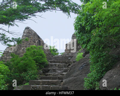 Mesures pour shivneri ou gad, fort junnar, Maharashtra, Inde Banque D'Images