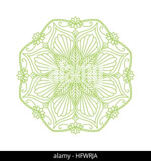 L'élément décoratif floral mandala rond sur fond blanc Illustration de Vecteur