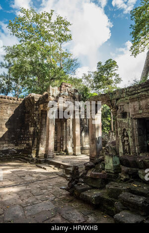 Trésors de l'ancienne Angkor dans les ruines du temple Ta Prohm Banque D'Images