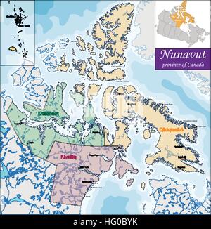 Carte du Nunavut Illustration de Vecteur