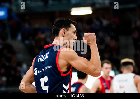 Vitoria, Espagne. 3 janvier, 2017. Pablo Prigioni (Baskonia) pendant la saison de basket-ball match 2016/2017 de ligue espagnole 'Liga ACB Saski Baskonia' entre le Real Madrid et à Fernando Buesa Arena Center le 3 janvier, 2017 à Vitoria, Espagne. ©david Gato/Alamy Live News Banque D'Images