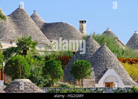 Häuser Trulli à Alberobello, Italie - Stone cottages Trulli à Alberobello, Italie Banque D'Images