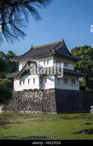 Tour de garde au Palais Impérial de Tokyo à Tokyo, Japon Banque D'Images