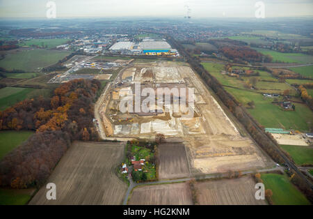 Vue aérienne, nouvelle logistique Amazon Werne, Werne, Ruhr, Rhénanie du Nord-Westphalie, Allemagne, Europe, vue aérienne, les oiseaux-lunettes vue Banque D'Images