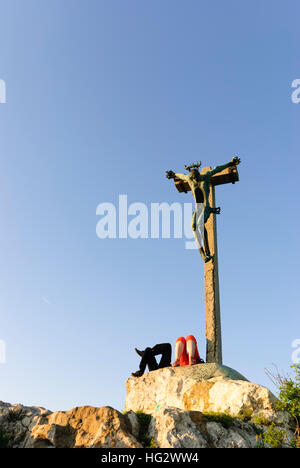 Pecs (Fünfkirchen) : Crucifix sur l'Havi hill au début des montagnes Mecsek, Baranya, , Hongrie Banque D'Images