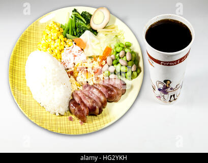 Taiwan food - Set de riz saucisse Banque D'Images