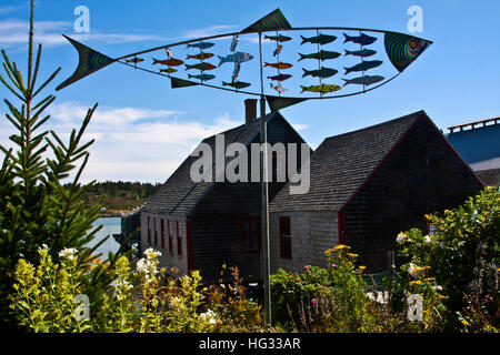 McCurdy Smokehouse Museum, Lubec, Maine, USA, une conserverie de sardines smokehouse et historique. Banque D'Images