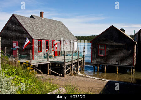 McCurdy Smokehouse Museum, Lubec, Maine, USA, une conserverie de sardines smokehouse et historique. Banque D'Images