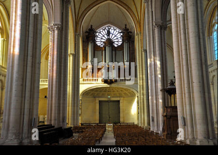 Intérieur de la cathédrale St-Pierre Poitiers France Banque D'Images
