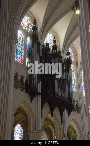 La cathédrale de Chartres , intérieur / Vue interieure de la cathedrale de chartres dans l' Eure en france Banque D'Images