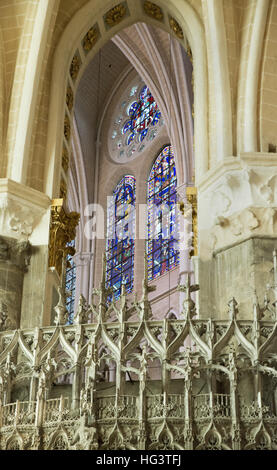 La cathédrale de Chartres , intérieur / Vue interieure de la cathedrale de chartres dans l' Eure en france Banque D'Images