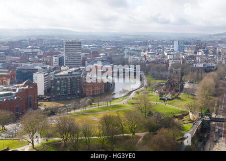 Rénovation du bureau par Bray et d'abattage sur la 16e et 17e étage de l'édifice Castlemead, Bristol, Royaume-Uni. Banque D'Images