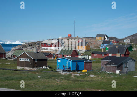Le règlement lors d'Illimanaq, l'ouest du Groenland. Banque D'Images
