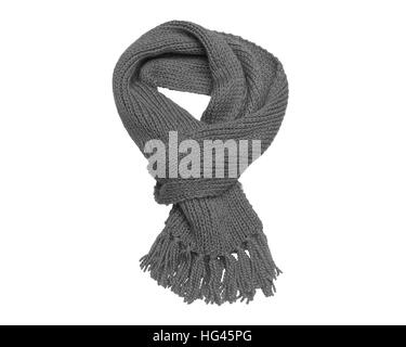 Foulard gris sur fond blanc. Banque D'Images