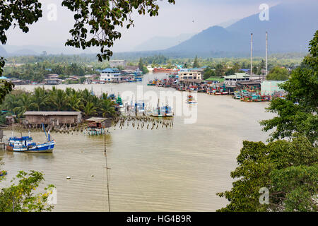 Sichon Harbour dans la province de Nakhon Si Thammarat, Thaïlande Banque D'Images