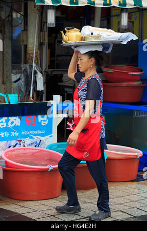 Le marché aux poissons, le quartier de Nampo, Busan, Corée du Sud, Asie