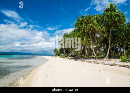 L'eau turquoise et plage de sable blanc, l'Ile Blanche, Buka, Bougainville, en Papouasie-Nouvelle-Guinée, du Pacifique Banque D'Images