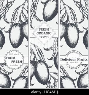 La main de mangue Bannières verticales. Vector illustration. Illustration de Vecteur