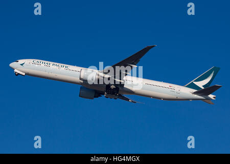 Cathay Pacific 777 de Boeing Banque D'Images