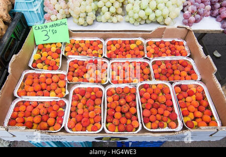 SANTA MARIA, Majorque, îles Baléares, Espagne - 20 NOVEMBRE 2016 : Madronos sur l'affichage dans le marché le 20 novembre 2016 à Santa Maria, Mallorca, Balea Banque D'Images