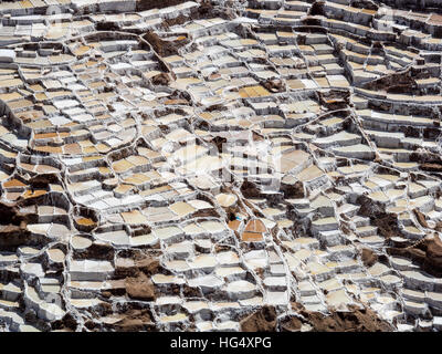 Les mines de sel de Maras à Marasal, Vallée Sacrée, Pérou Banque D'Images