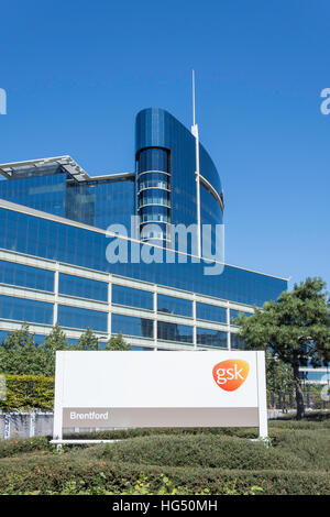 Glaxosmithkline (GSK), Great West Road, Brentford, London Borough of London, Greater London, Angleterre, Royaume-Uni Banque D'Images