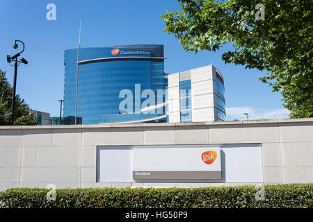 GlaxoSmithKline (GSK), Great West Road, Brentford, London Borough of London, Greater London, Angleterre, Royaume-Uni Banque D'Images
